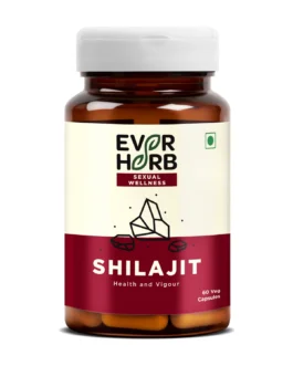 Everherb Shilajit 500mg - Natural Vigour Improvement Capsules - Strength & Stamina For Men - Bottle Of 60
