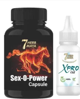 7Herbmaya Sex-O-Power Capsule with X Pro Oil for Extra Energy & Power on Bed