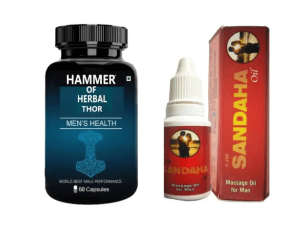 Hammer Of Thor Capsules and Sandha Massage Oil For Men