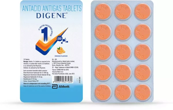Digene Acidity & Gas Relief Tablet Orange