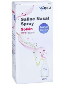 Solvin Nasal Spray contains Sodium Chloride as a key ingredient. It helps in treating dryness inside the nasal passages and clears stuffy nose.