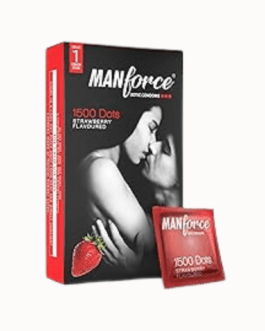 Manforce 1500 Dots Condom Strawberry Flavour