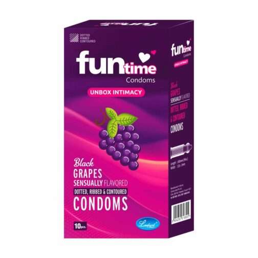 Funtime Black Grapes Flavored Condom - 10 Pcs